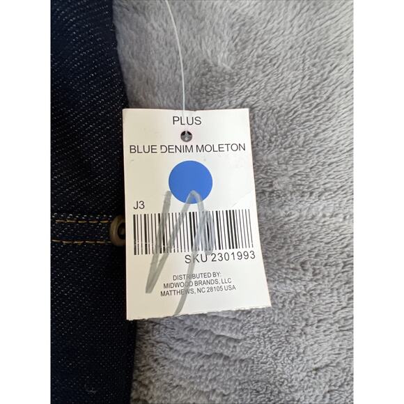 Mix & Co. Jegging Women's 1X Blue Faux Denim Knit Pull On Stretch Legging NEW - Picture 6 of 11